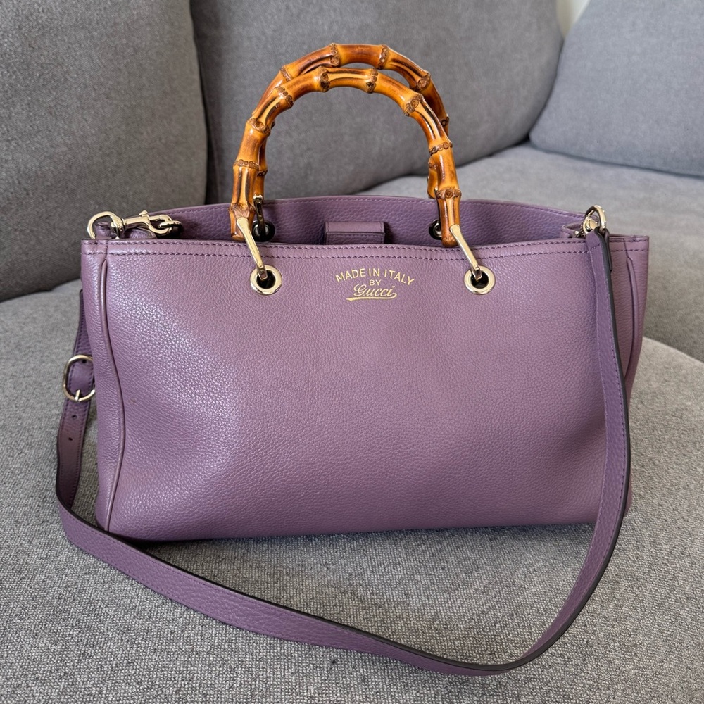 Gucci Bamboo Shopper Tote in Purple